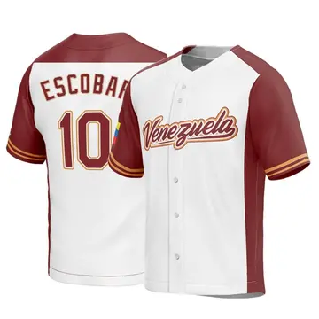 Men's Eduardo Escobar Venezuela Baseball Replica White 2023 World Baseball Classic Jersey