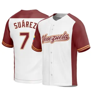 Youth Eugenio Suarez Venezuela Baseball Replica White 2023 World Baseball Classic Jersey